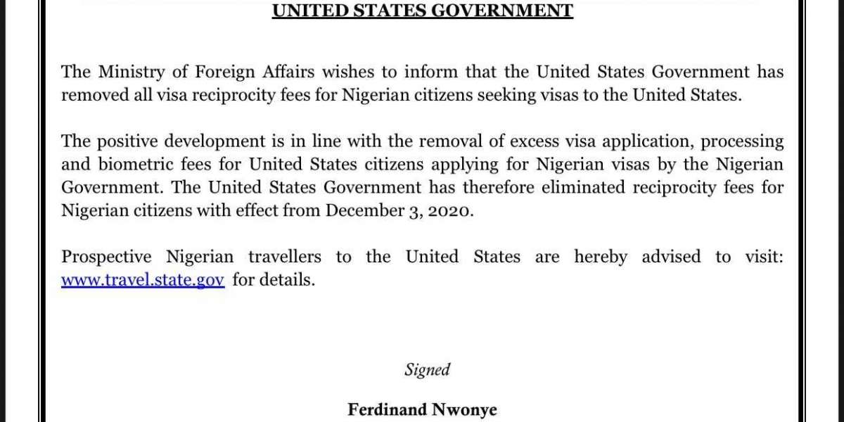 US Government Removes Visa Reciprocity Fees For Nigerians